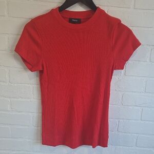 Theory Ribbed Short Sleeve Tee